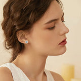 Sparkling 0.5-1-2 Carat Moissanite Diamonds Unisex Silver Stud Earrings