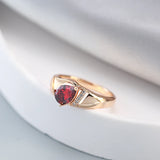 14K Gold Filled Pear Cut Red AAA Zircon Crystals Elegant Party Fine Rings For Women
