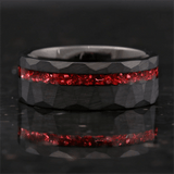 New Arrival Red Ruby Black Tungsten Carbide Rings For Men, Wedding Engagement Birthday Anniversary Gifts