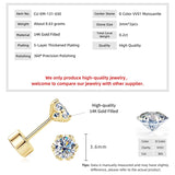 New 3MM-8MM Moissanite Diamonds Stud Earrings for Men Women