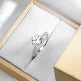 1-5CT  VVS1 D Colour Moissanite Diamond Solitaire Engagement Wedding Silver Rings
