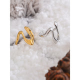 18K Gold Plated Stainless Steel Metal U Shape Fashion Minimalist Adjustable Ring