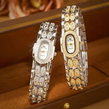 Fashion Gold Bracelet Stainless Steel Quartz Vintage Ladies Watches -  Zircon Diamonds Wristwatches Gifts for Women