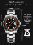 200m Water Resistance Ceramic Bezel Stylish Stainless Steel Quartz Men's Dive Watch