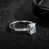 Excellent 1-4carat Radiant Cut VVS1 D Colour Moissanite Silver Engagement Ring