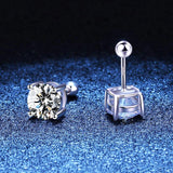 Premium 0.2-3ct Moissanite Diamonds Sterling Silver Unisex Stud Earrings