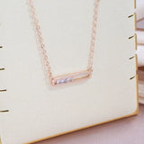 Modern Fashion Filled 14K Rose Gold AAA Zircon Diamonds Square Pendant Necklace - Daily Fine Jewellery