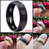 Multi-Faceted Hammered Brushed Finish 4/6/8MM Men Women Tungsten Wedding Rings