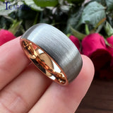 Domed Brushed Multicolor 6mm 8mm Tungsten Engagement Wedding Rings For Women Men