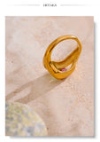 18K Gold Plated Stainless Steel Fashion Unique AAA Cubic Zirconia Diamonds Lip Design Ring