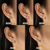 Fabulous 0.5ct-3ct Classic Moissanite Diamonds Silver Unisex Stud Earrings