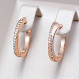 14 Karat Rolled Gold Luxury Design Full AAA Zircon Diamonds Hoop Earrings