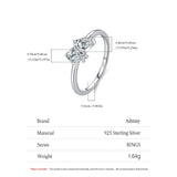 Fabulous Silver Geometric Design Sparkling Pear Cut AAAA Lab Created Diamond Rings