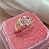 New Vintage Luxury Filled Rose Gold of 14-Karat Purity Hollow Pattern Romantic Rings - Trendy Fine Jewellery