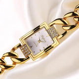 New Arrival Top Brand Luxury Women's Watches - Gold Colour Bracelet Quality Rhinestone Crystals Ladies Watches - The Jewellery Supermarket