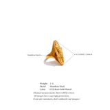 18K Gold Plated High Quality Smooth Stainless Steel Rose Flower Attractive Cast Ring