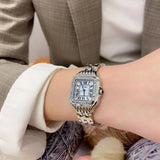 Luxury Fashion Roman Chassis Hand Waterproof Fashion Steel Strap Square Chic Quartz Watch for Ladies