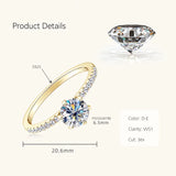 Marvelous VVS1 D1.00CT 6.5MM Round Moissanite Diamond  Silver Wedding Ring