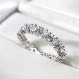 Fine 1.56CTTW VVS1 D Colour Moissanite Diamonds Full Eternity Wedding Silver Ring