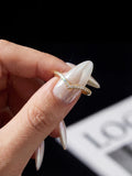Real VVS1 D Colour Moissanite Diamond V-Shaped Fashion Shining Ring Fine Jewellery