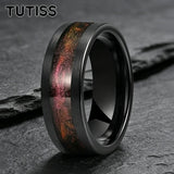Flowing Sand/Green Grass Agate Inlay High Polished Dome 8mm Tungsten Carbide Rings
