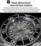 Fashion Blue 41mm AR Coated Waterproof 20Bar Luminous Diving Quartz Steel Watches