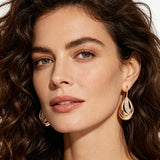 14K Gold Filled AAA Zircon Diamonds Unusual Glossy Long Drop Earrings Fine Jewellery