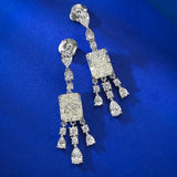 Excellent Moissanite Diamonds Dangle Earrings for Women - Silver Drop Earrings Fine Jewellery for Special Occasions - The Jewellery Supermarket