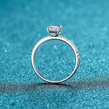 1 Carat VVS1 D Colour Emerald Radiant Cut Moissanite Diamond Silver 18KWGP Ring