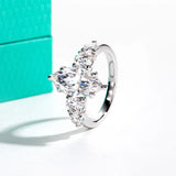 Excellent 3ct Marquise Cut D Colour Moissanite Diamond  925 Sterling Silver Engagement Wedding Rings Fine Jewellery