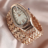 Fabulous Hot Sale Luxury Stainless Steel Creative Watch Strap Quartz Wristwatch Fashion Snake Watch for Women