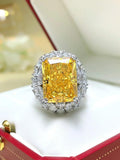 Luxury Retro Dark Green,Yellow, Pink  Imported  High Quality AAAAA High Carbon Diamonds for Women Fashion Rings