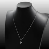 Charming 18KGP Full Moissanite Diamonds D Color Cross Crucifix Necklace - Silver Fine Jewellery For Women - The Jewellery Supermarket