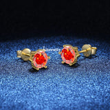 VVS1 Sterling Silver White Pink Yellow Red Orange Moissanite Diamonds Stud Earrings