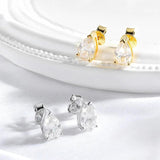 Awesome 1CT 2CT 4CT Pear Cut Moissanite Diamonds Stud Earrings for Women - Sparkling Solitaire Fine Jewellery - The Jewellery Supermarket