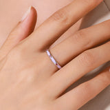 925 Sterling Silver Fashion Charm AAAA Lab Created Purple Enamel Process Ring