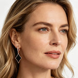 14 Karat Rolled Gold Vintage Black Stone Dangle Earrings High Quality Daily Fine Jewellery