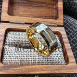 Groove Center Surface and Bevel Polished 6/8mm Tungsten Carbide Men's Women's Rings