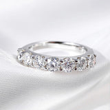 Sparkling VVS1 D Colour 3/4mm Moissanite Diamonds Stackable Eternity Silver Ring