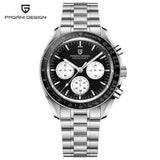 Luxury Chronograph AR Sapphire Mirror Ceramic Bezel New Moon Men's Quartz Watches