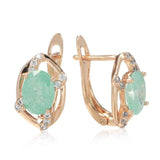 Luxury Snow Green 14K Rose Gold filled AAA Zircon Crystals Drop Earrings For Women - Trendy Jewellery