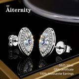 Selection of 0.5-2ct Cut 3EX D VVS1 Moissanite Diamonds Silver Stud Earrings