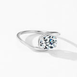 Unique Delicate Oval AAAA Lab Created Diamond 925 Sterling Silver Line Rings
