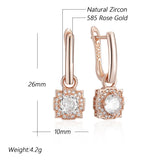 14K Filled Gold Full Shiny AAA Zircon Diamonds Dangle Earrings Quality Jewellery