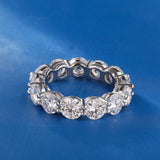 Popular Full Moissanite Eternity Engagement Wedding Rings for Women 925 Sterling Silver White Gold Plated Fine Rings