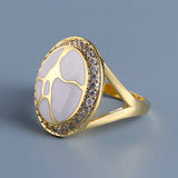 Sparkling AAA Zircon Diamonds Antique Look Elegant Handmade Enamel Oriental Rings
