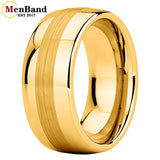 Dome Band Center Brushed 8MM 10MM Men's and Women's Tungsten Carbide Rings