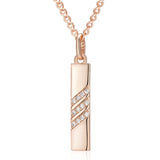 Excellent Rectangular Shape Filled 14K Rose Gold AAA Zircon Diamonds Necklace - Fashion High Quality Jewellery