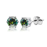 Fabulous Moissanite Diamonds 925 Silver 18K Plated Stud Earrings for Men Women