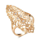 14K Filled Gold AAA Zircon Diamonds Vintage Big Size Vintage Fashion Rings For Women